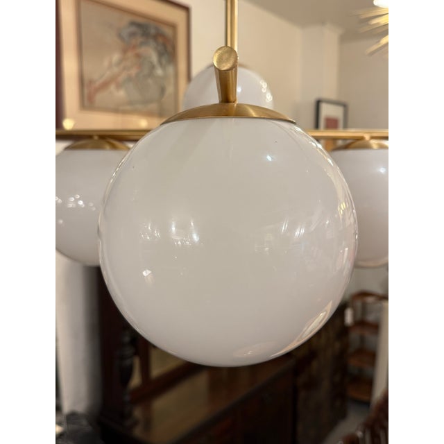 Metal West Elm Sphere + Stem Chandelier For Sale - Image 7 of 12