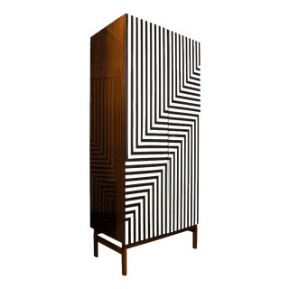 Vintage Polish Wardrobe with Op Art Motif, 1970s For Sale