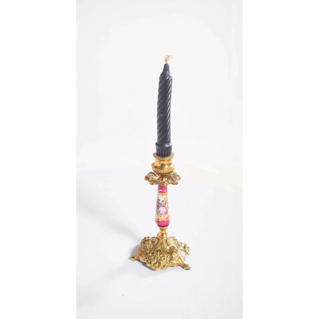 Table Lamp and Candleholders in and Metal, Set of 3 For Sale - Image 6 of 10