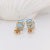 Swiss Topaz Stud Earrings in Solid 14k Gold - 2 Pieces For Sale In Columbus - Image 6 of 6