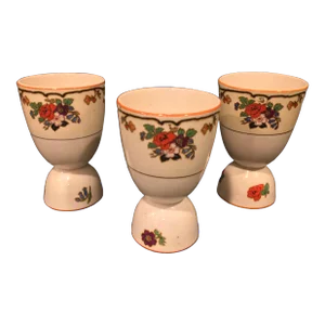 Vintage Maddock Stoneware Double Egg Cups- Set of 3