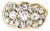 1970s 14K Yellow Gold Pave Old Miner Diamond Filigree Mosaic Ring, Size 6.75 For Sale