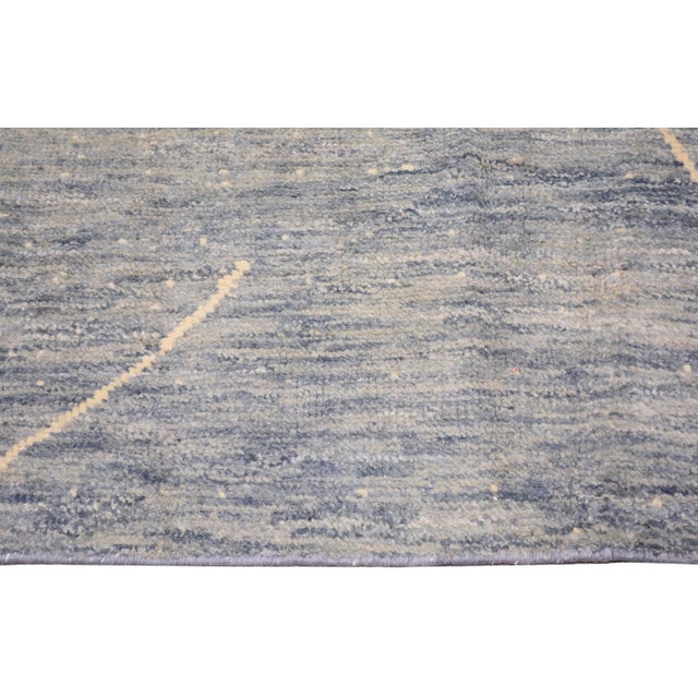 Shabby Chic Moroccan Hand Knotted Modern Rug Organic Wool Natural Color With Soft Texture,6'7"x9'3" For Sale - Image 3 of 5