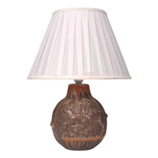 1960s Mid-Century Modern Michael Andersen & Son, Table Lamp, Brown Stoneware For Sale