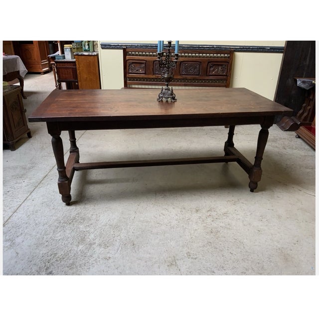 Vintage Monastery Table in Wood, 1930 For Sale - Image 10 of 11