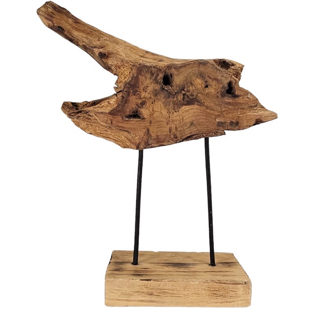 Large Natural Driftwood Sculpture on Stand Organic Modern Art 19" For Sale In San Francisco - Image 6 of 11