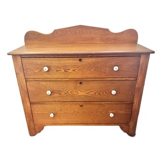 Late 19th Century Victorian Pine and Ash 3 Drawer Chest For Sale