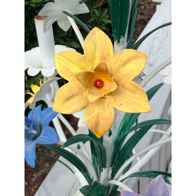 Vintage 5 Arm Tole Chandelier - 16" Wide For Sale - Image 12 of 12