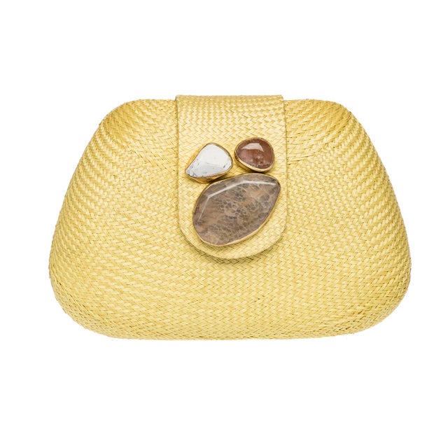 2020s Tamu Bean Clutch in Yellow For Sale - Image 5 of 8