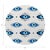 Boho Chic Eyes Blue White Vegan Leather Round Pebble Placemat, Set of 4 For Sale - Image 3 of 5