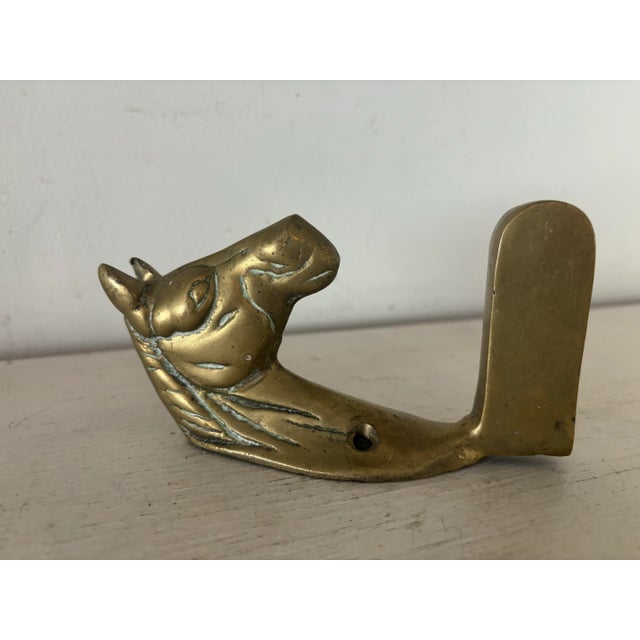 A very good vintage English brass horse hook. Sturdy and beautifully made. Hand selected in and imported from England.