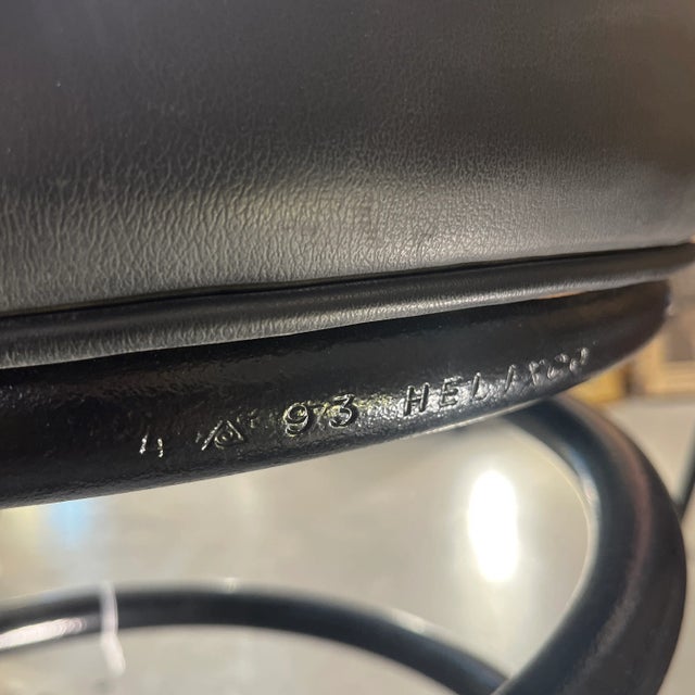 Helix Co Industrial Spring and Leather Chair Stool Vintage For Sale - Image 4 of 7