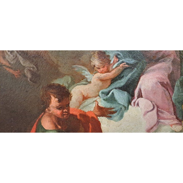Circle of Sebastiano Conca, The Coronation of the Virgin Among the Saints, 1800s, Oil Painting on Canvas, Framed For Sale - Image 8 of 15