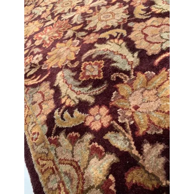 Pasargad Maroon Hand-Knotted Agra Runner For Sale - Image 4 of 9