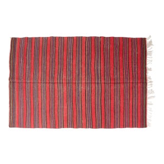 1960s Anatolian Oushak Stripe Kilim Rug For Sale