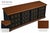 Wood Vintage 1970s Drexel-Attributed Lowboy Dresser — Custom Midnight Blue & Gilded Finish, 4-Bank Drawer Configuration For Sale - Image 7 of 7
