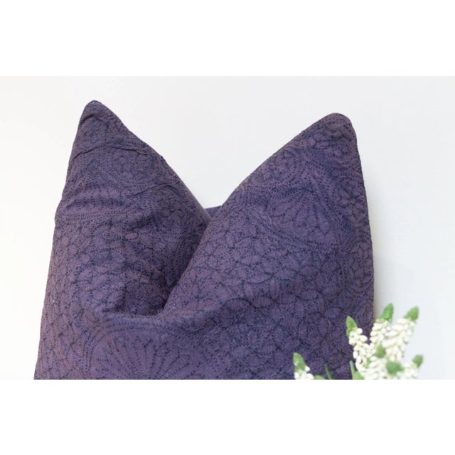 Blue Violet Hand-Stitched Pillow Cover For Sale - Image 4 of 7