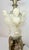 Large Antique Ornate Hand Carved Figural Alabaster Cast Iron Electric Table Lamp For Sale - Image 10 of 13