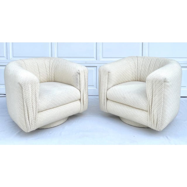Pair of Postmodern 1980's Swivel Club Chairs by Martin Brattrud For Sale - Image 10 of 12
