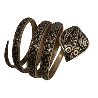 Antique Cobra Snake Brass Napkin Holder For Sale