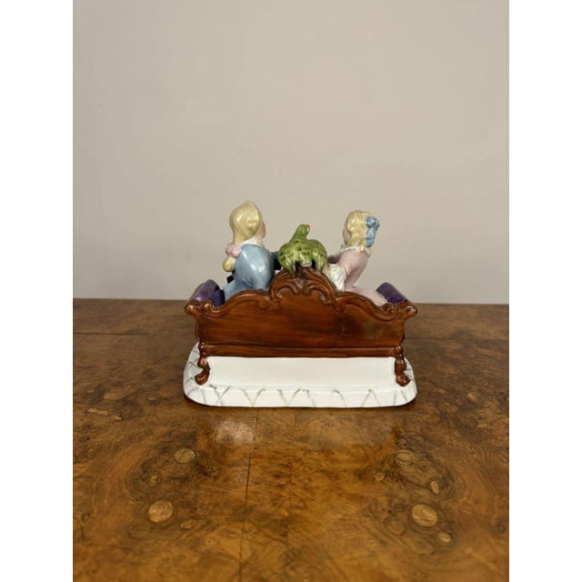 Late 19th Century Antique Victorian Continental Porcelain Figural Group, 1880 For Sale - Image 5 of 6