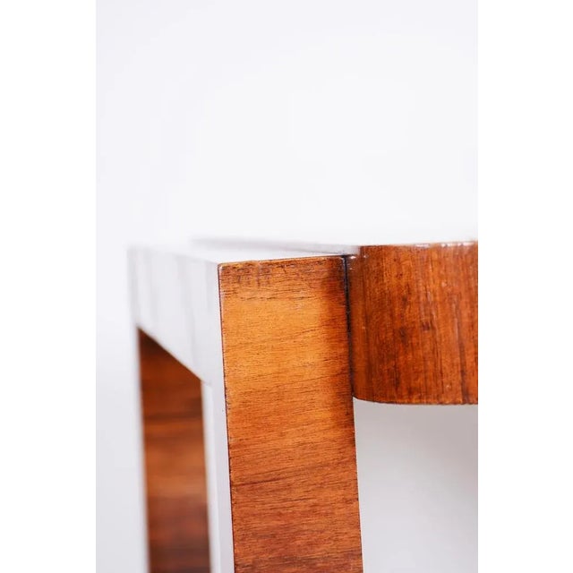 Small Czech Art Deco Table in Walnut from Thonet, 1930s, in Restored conditions. Designed 1920 to 1949 This piece is...