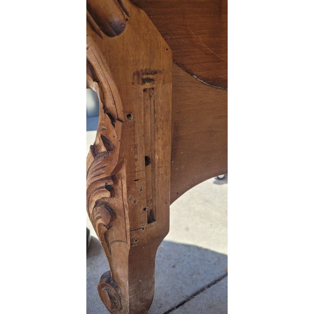 Antique Louis French Walnut Headboard and Footboard For Sale In Philadelphia - Image 6 of 14