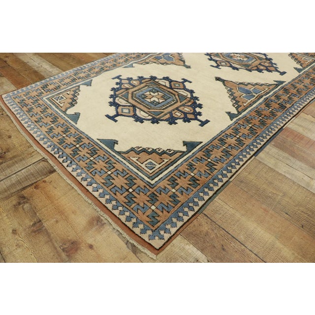 Textile Vintage Turkish Oushak Rug - 03'09 X 06'03 For Sale - Image 7 of 10