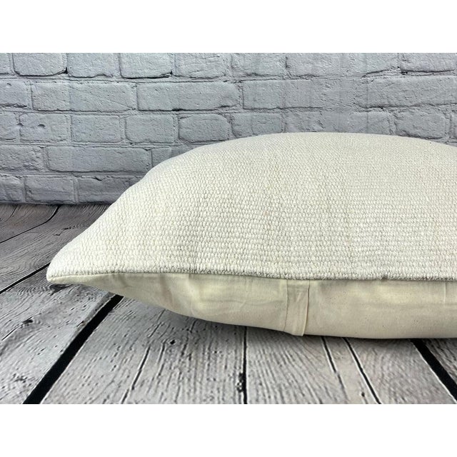 16 x 24 Hemp Pillow Turkish Cushion Natural White Pillow Cushion Cover For Sale - Image 4 of 4
