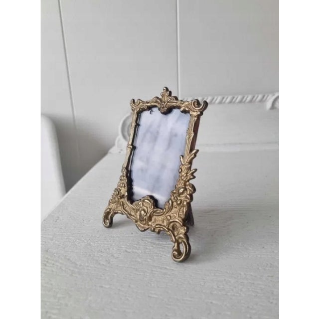 Art Nouveau Brass Standing Photo Frame For Sale - Image 4 of 7