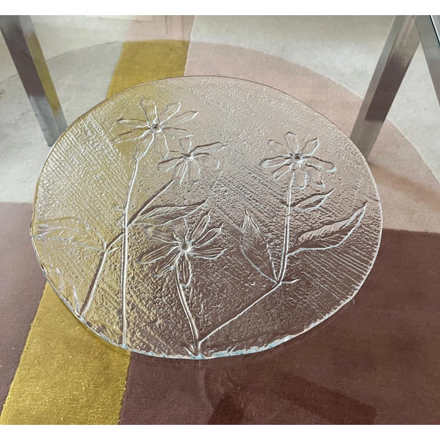 Mid-Century Modern Vintage 1976 Blenko Daisy Flower Platter For Sale - Image 3 of 5