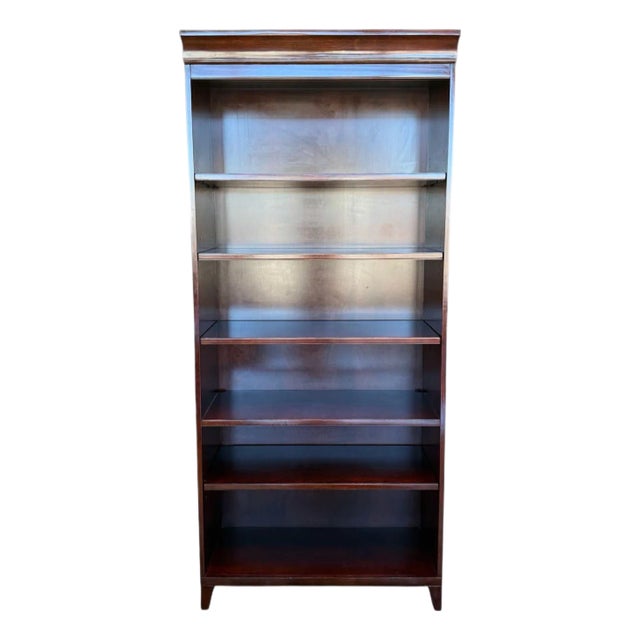 Sligh Furniture Bookcase 5 Shelves 82" Tall For Sale