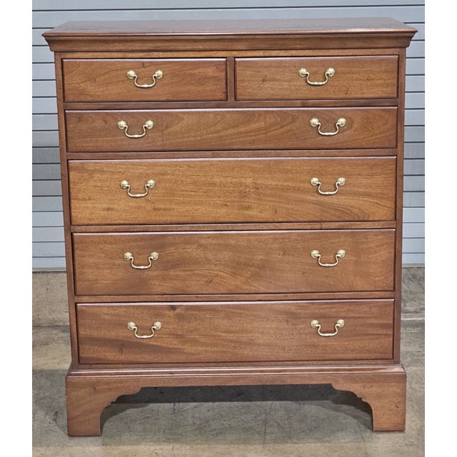 Chippendale Late 20th Century Kittinger Williamsburg Collection Mahogany Chippendale Chest of Drawers Wa 1008 For Sale - Image 3 of 10