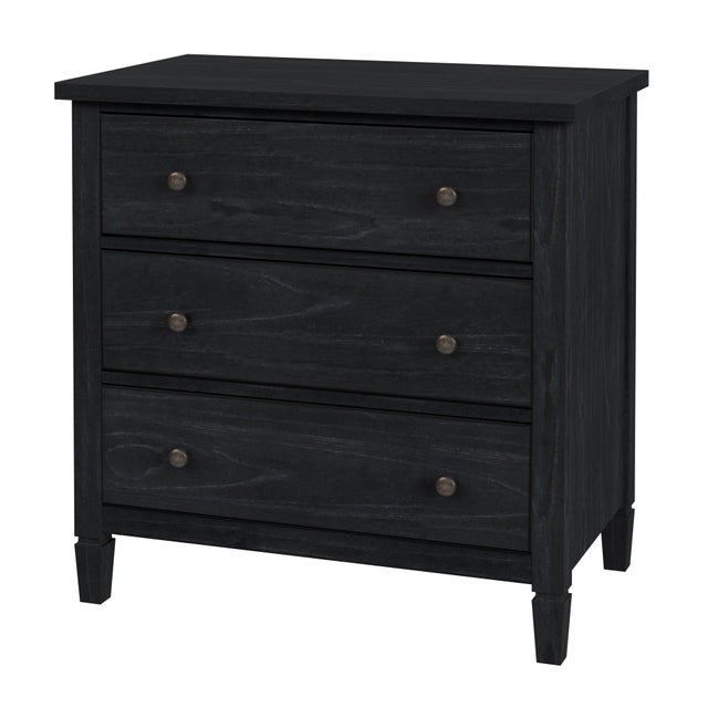 Black Flagstaff 30 in. W Rectangular Wood 3 Drawer Dresser, Washed Black For Sale - Image 8 of 8