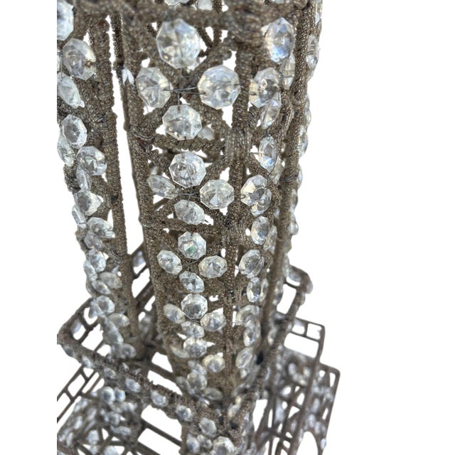 Metal Mid 20th Century Mid Century Modern French Beaded Eiffel Tower Lamp For Sale - Image 7 of 10