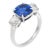 1950s Agl 3.00 Carat Burma No Heat Sapphire Diamond 18k White Gold Three Stone Ring, Size 6.25 For Sale