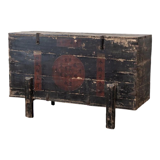 Antique Painted Trunk For Sale