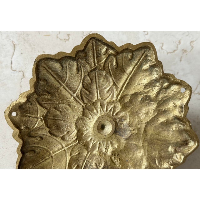 Late 20th Century Vintage Brass Leaf and Twig Door Knocker For Sale - Image 5 of 5