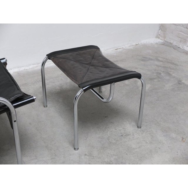 Set of Reclining He1106 Lounge Chair with Ottoman by Hans Eichenberger for Strässle, 1978 For Sale - Image 12 of 16
