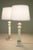 1950s Neo Classic Hollywood Regency Modern Carrara Marble Corinthian Style Column Table Lamps - a Pair For Sale - Image 4 of 12