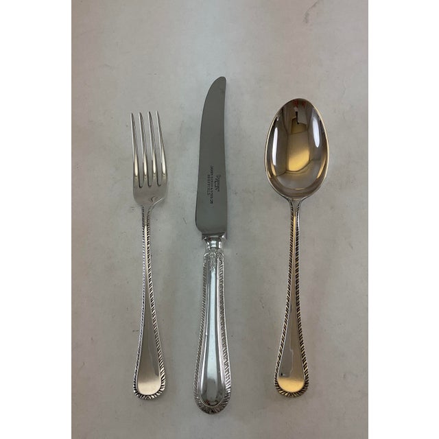 Silver Dessert Spoon, Feather Edge . For Sale - Image 11 of 11
