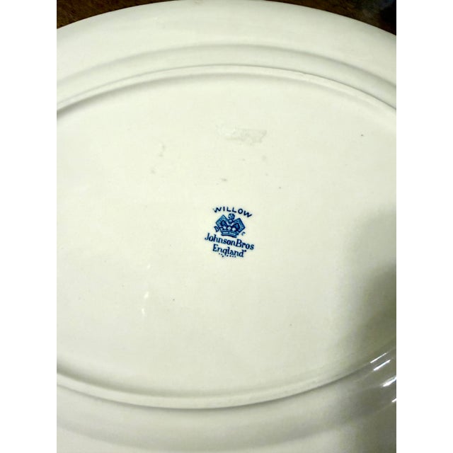 Blue Willow Serving Platter by Johnson Bros. For Sale - Image 11 of 13
