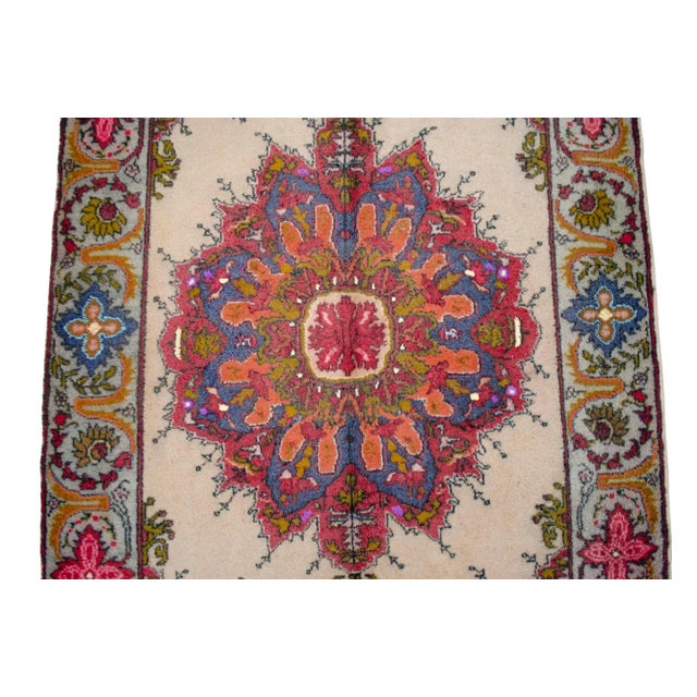 1970s Vintage Hand Knotted Colorful Turkish Rug - 4′11″ × 8′8″ For Sale - Image 9 of 12