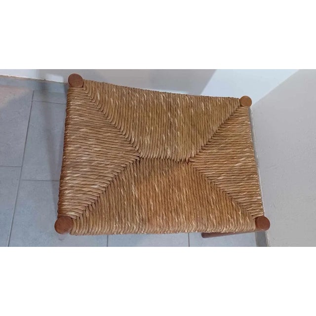 Stool in Straw and Wood, 1960s For Sale - Image 11 of 12