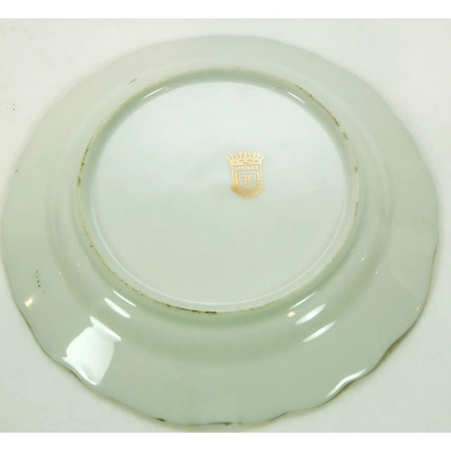 Limoges France Fine Porcelain Plate Hand Painted With Fragonard Romantic Scene For Sale In Palm Springs - Image 6 of 7