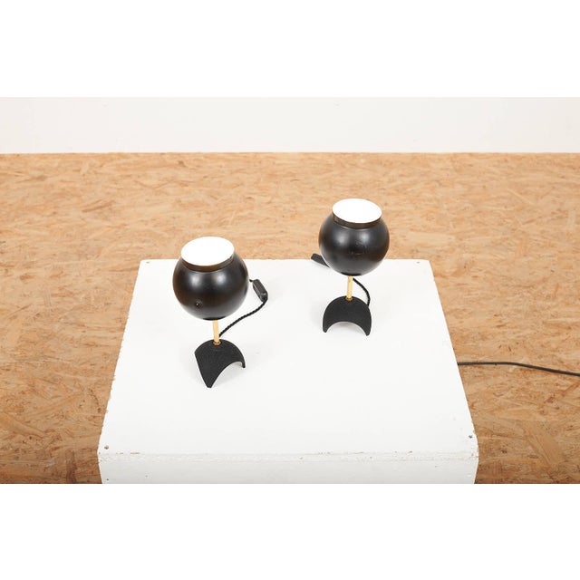Table Lamps with Black Cast Aluminum Base, Set of 2 For Sale - Image 3 of 13