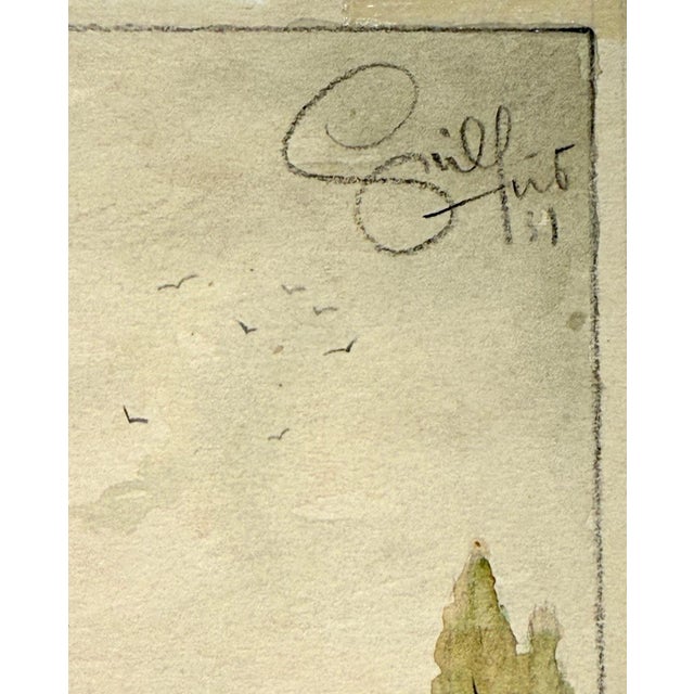 Piet Hein Eek Heinz Geilfuß, The Hares Observe the Hunting Elite, Watercolor on Paper For Sale - Image 4 of 9