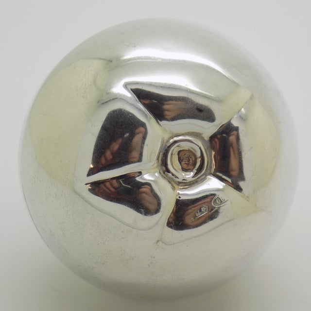 Metal Vintage Italian Handmade Silver Apple Trinket Box, Padova, Italy, 1980s For Sale - Image 7 of 12