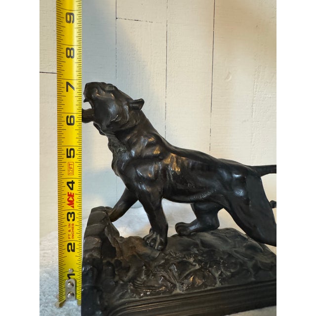 1920s Art Deco “Roar of the Tiger” Ronson Bookend Sculpture For Sale - Image 12 of 12