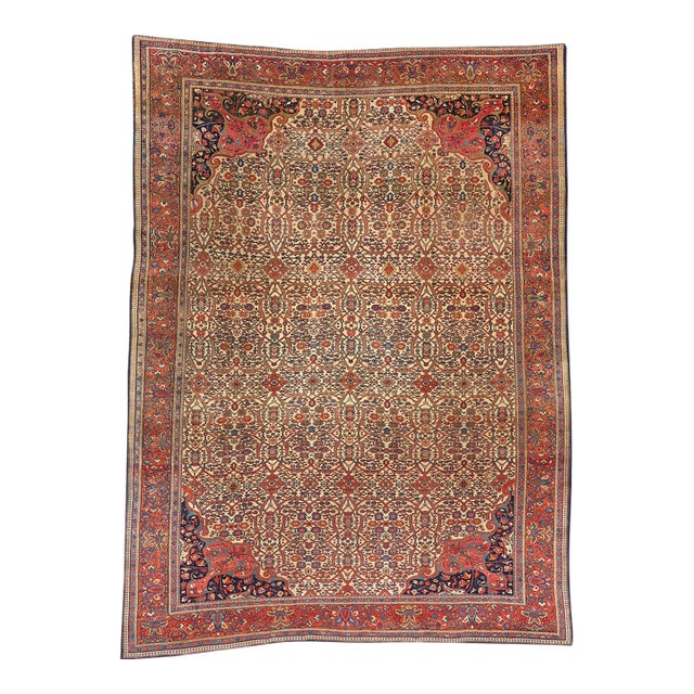 Late 19th Century Persian Farahan Rug, 08'08 X 11'04 For Sale
